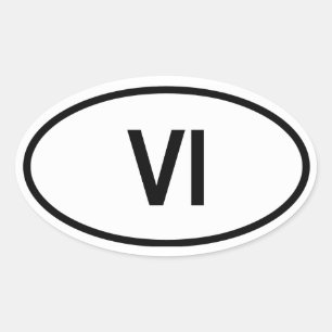 U.S. Virgin Islands "VI" Oval Sticker