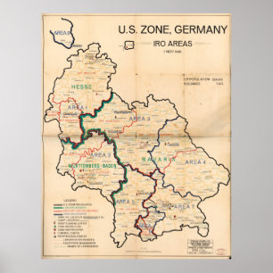 U.S. Zone, Germany IRO aAreas Map (Nov. 1st, 1948) Poster