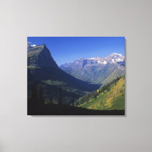 U-shaped glacial valley in the Rocky Mountains in Canvas Print
