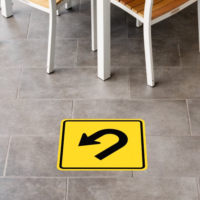 U-Turn Sign Floor Decals (Restaurant)