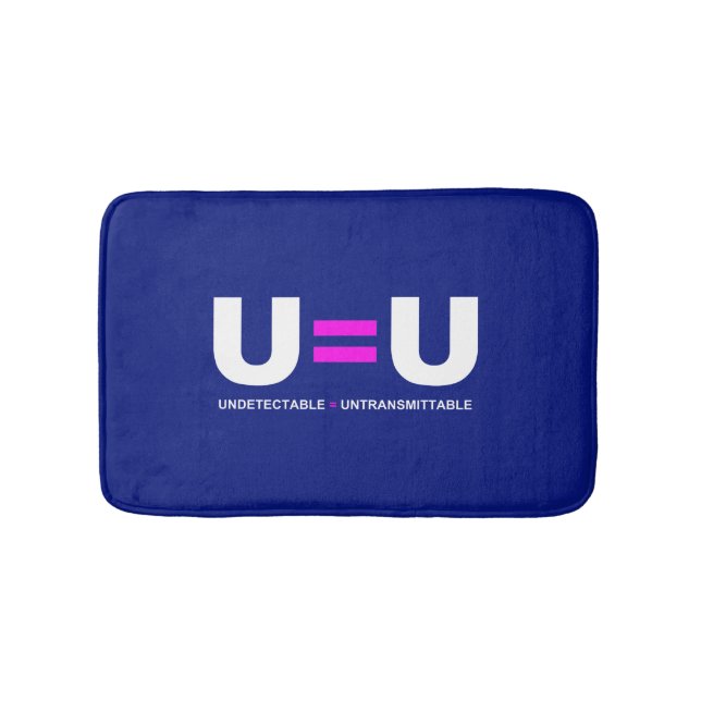 U=U HIV Undetectable Equals Untransmittable Bath Mat (Front)