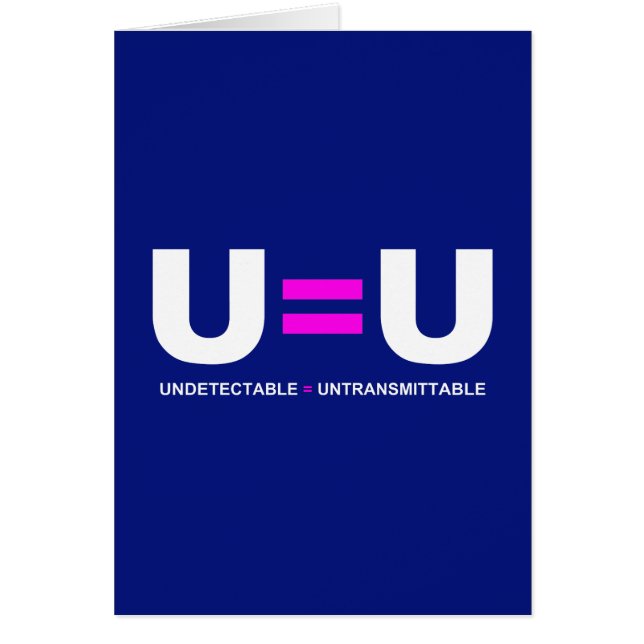 U=U HIV Undetectable Equals Untransmittable Cards (Front)