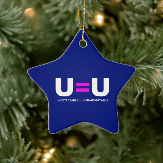U=U HIV Undetectable Equals Untransmittable Ceramic Ornament (Tree)