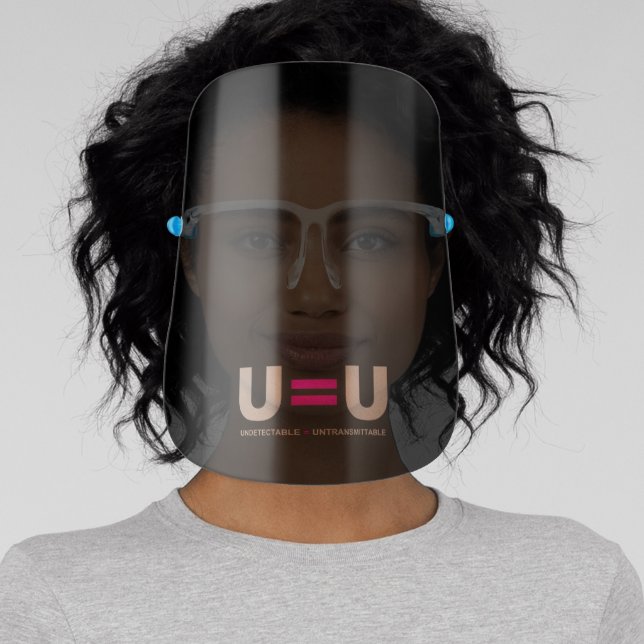 U=U HIV Undetectable Equals Untransmittable Face Shield (Insitu)
