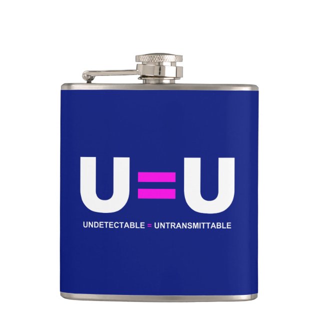 U=U HIV Undetectable Equals Untransmittable Flask (Front)