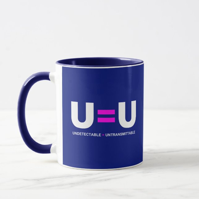 U=U HIV Undetectable Equals Untransmittable Mug (Left)