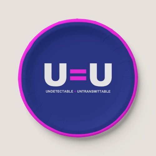 U=U HIV Undetectable Equals Untransmittable Paper Plates
