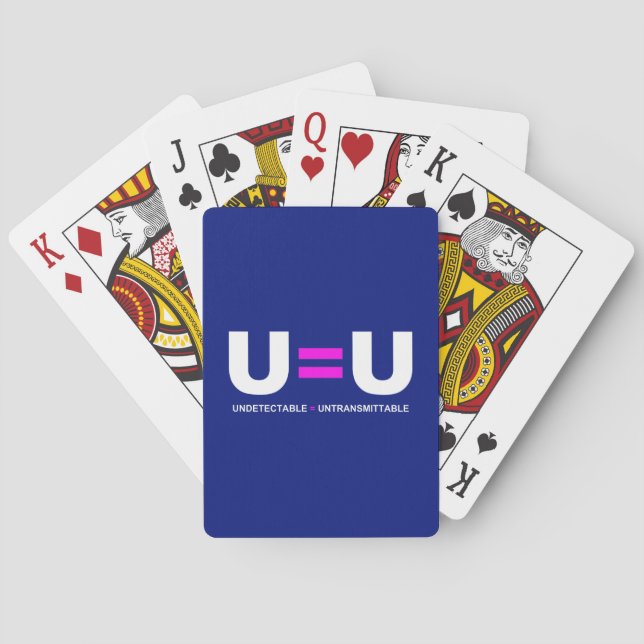 U=U HIV Undetectable Equals Untransmittable Poker Cards (Back)