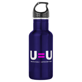 U=U HIV Undetectable Equals Untransmittable Stainless Steel Water Bottle