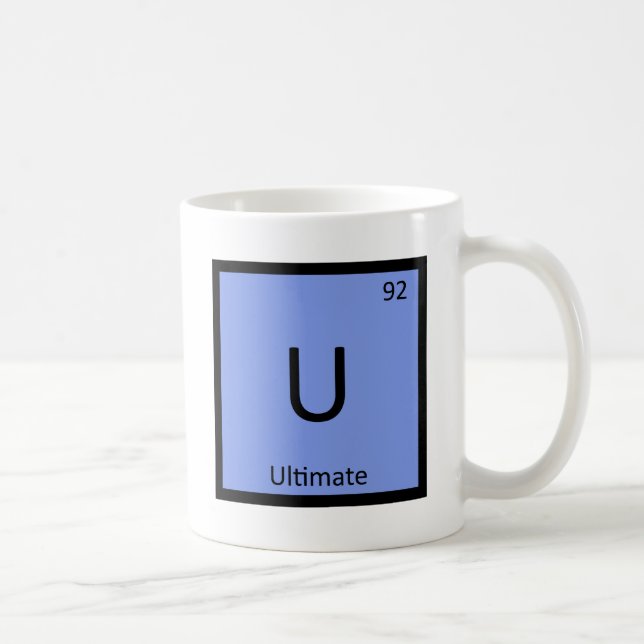 U - Ultimate Frisbee Sports Chemistry Symbol Coffee Mug (Right)
