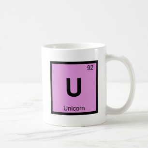 U - Unicorn Chemistry Periodic Table Symbol Coffee Mug