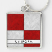 U Uniform Nautical Signal Flag + Your Name Keychain