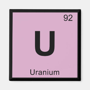 U - Uranium Chemistry Periodic Table Symbol Magnet