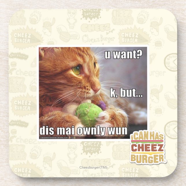 U want? drink coaster (Front)