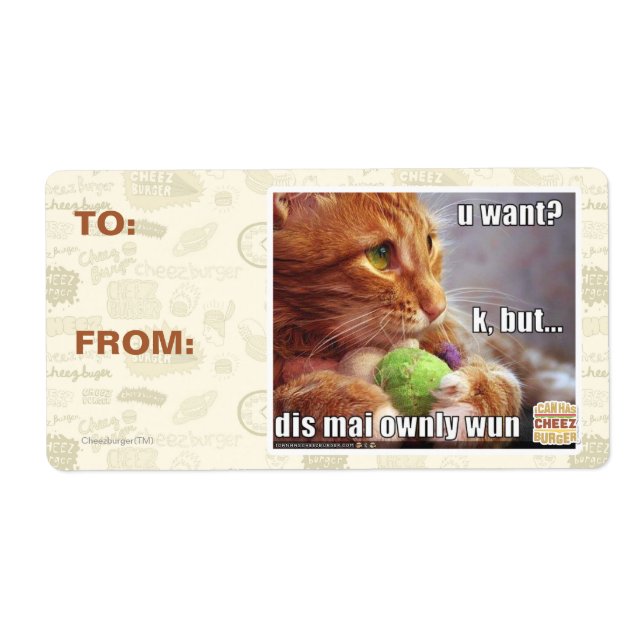 U want? label (Front)
