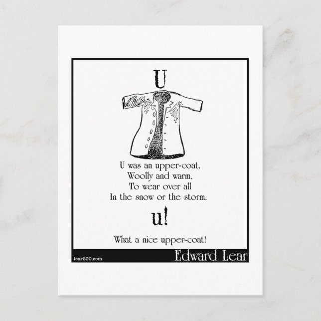 U was an upper-coat postcard (Front)