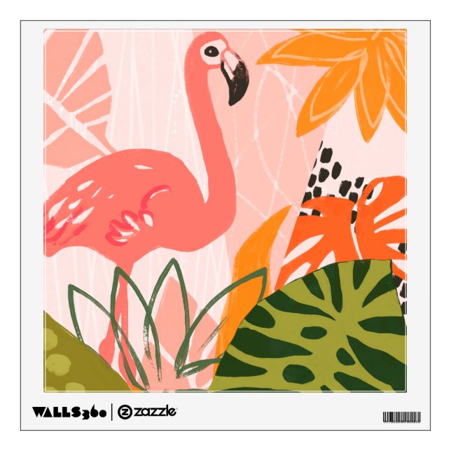 UA Jungle Flamingo II Wall Decal (Front)