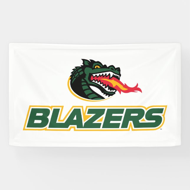 UAB Blazers Dragon and "BLAZERS" Logo Banner (Horizontal)