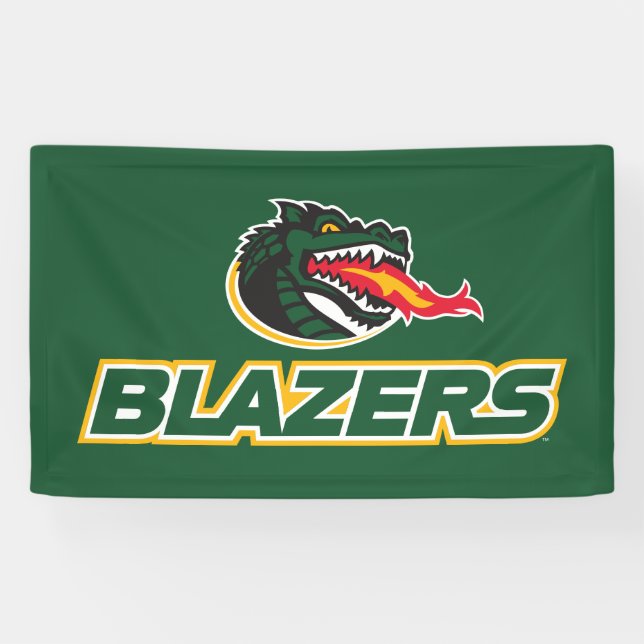 UAB Blazers Dragon and "BLAZERS" Logo Banner (Horizontal)