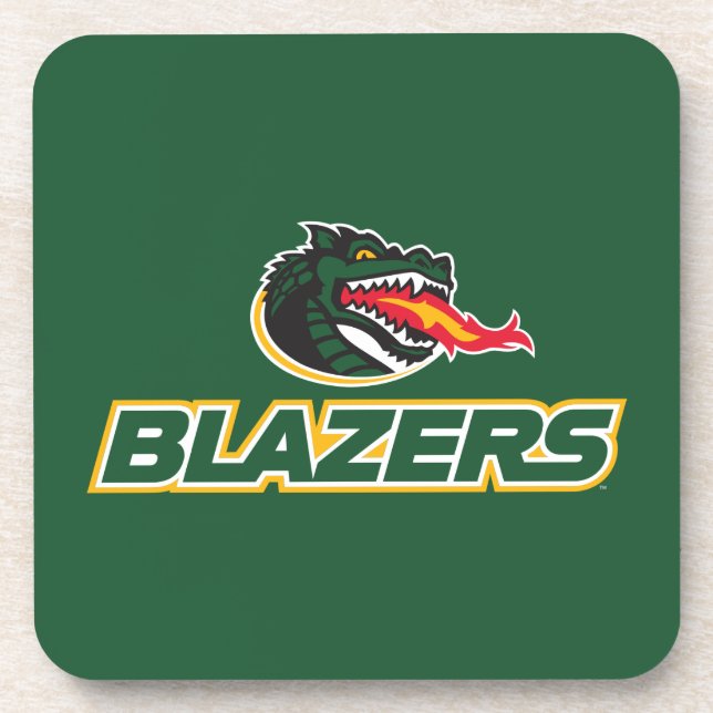 UAB Blazers Dragon and "BLAZERS" Logo Beverage Coaster (Front)