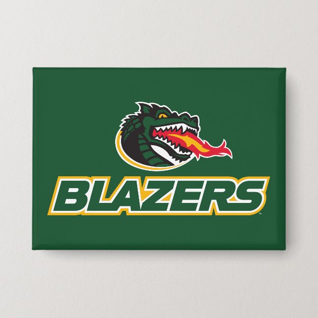 UAB Blazers Dragon and "BLAZERS" Logo Button (Front)