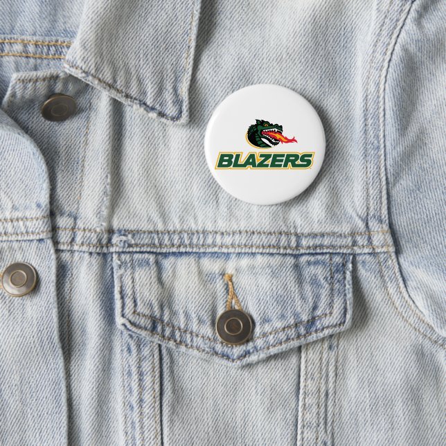 UAB Blazers Dragon and "BLAZERS" Logo Button (In Situ)