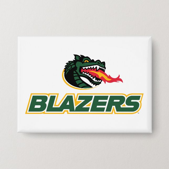UAB Blazers Dragon and "BLAZERS" Logo Button (Front)