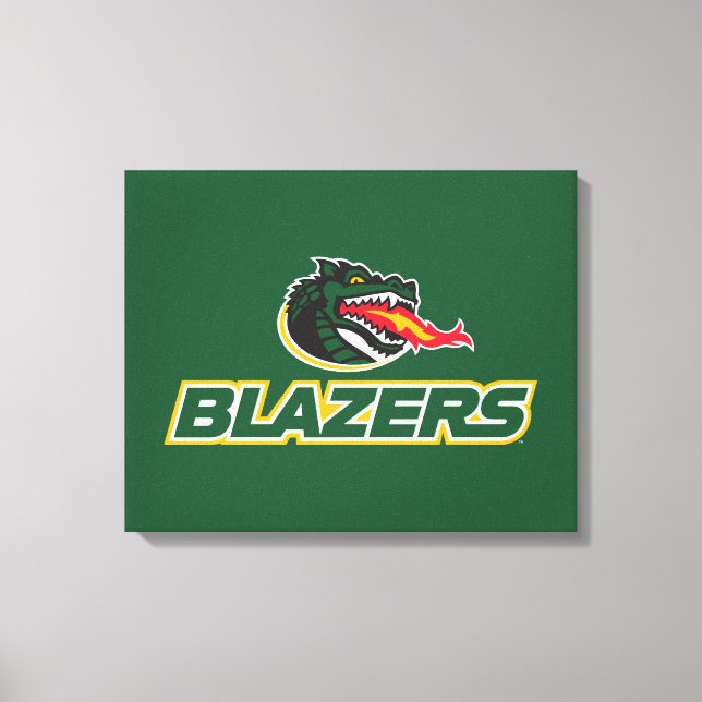 UAB Blazers Dragon and "BLAZERS" Logo Canvas Print (Front)