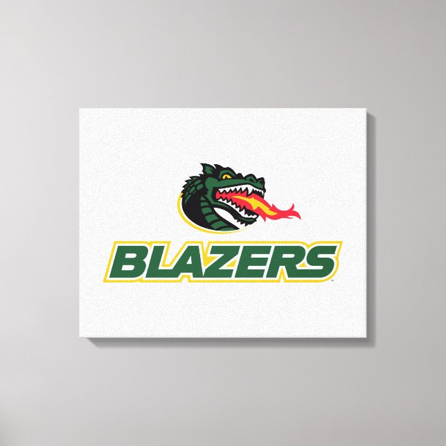 UAB Blazers Dragon and "BLAZERS" Logo Canvas Print (Front)