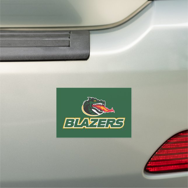 UAB Blazers Dragon and "BLAZERS" Logo Car Magnet (In Situ)