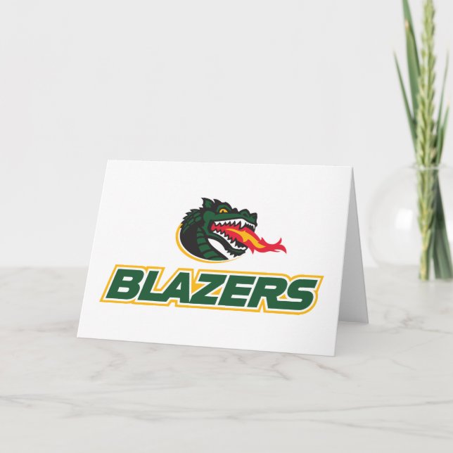 UAB Blazers Dragon and "BLAZERS" Logo Card (Front)
