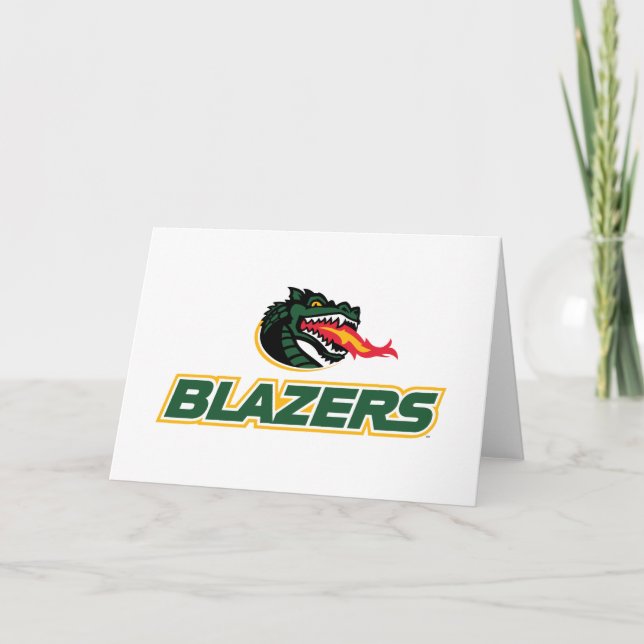 UAB Blazers Dragon and "BLAZERS" Logo Card (Front)