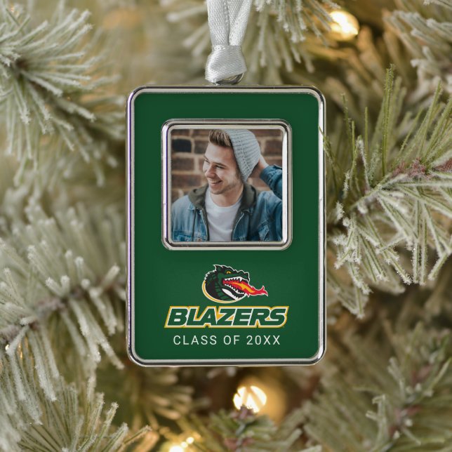 UAB Blazers Dragon and "BLAZERS" Logo Christmas Ornament (Tree)