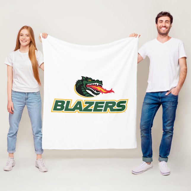 UAB Blazers Dragon and "BLAZERS" Logo Fleece Blanket (In Situ)