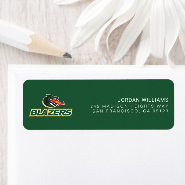 UAB Blazers Dragon and "BLAZERS" Logo Label (Insitu)