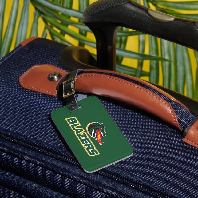 UAB Blazers Dragon and "BLAZERS" Logo Luggage Tag (Front Insitu 1)