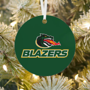 UAB Blazers Dragon and "BLAZERS" Logo Metal Ornament