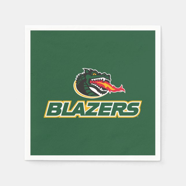 UAB Blazers Dragon and "BLAZERS" Logo Napkins (Front)