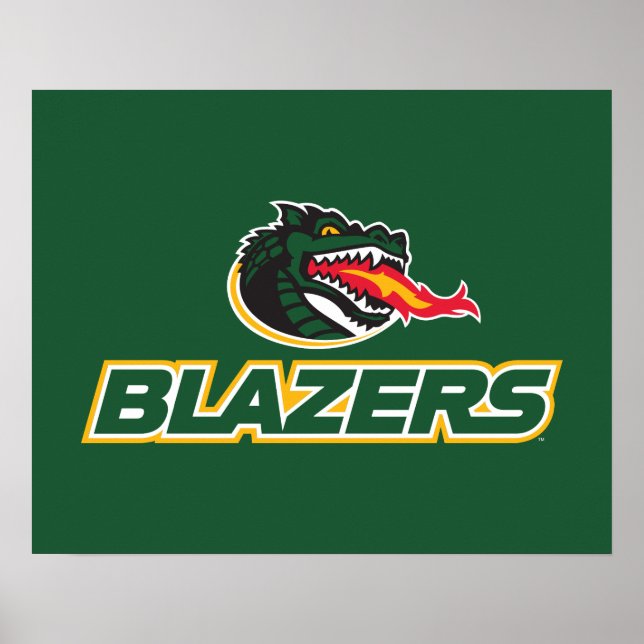 UAB Blazers Dragon and "BLAZERS" Logo Poster (Front)