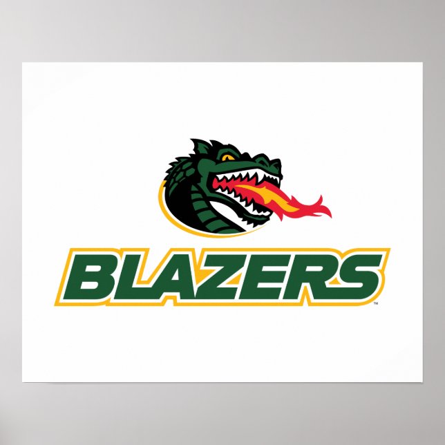 UAB Blazers Dragon and "BLAZERS" Logo Poster (Front)