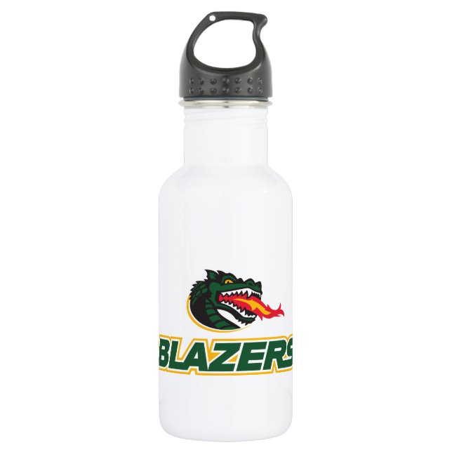 UAB Blazers Dragon and "BLAZERS" Logo Stainless Steel Water Bottle (Front)
