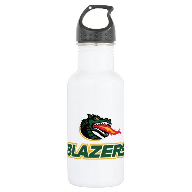 UAB Blazers Dragon and "BLAZERS" Logo Stainless Steel Water Bottle (Front)