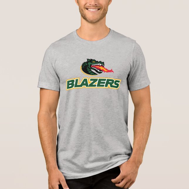 UAB Blazers Dragon and "BLAZERS" Logo Tri-Blend Shirt (Front)