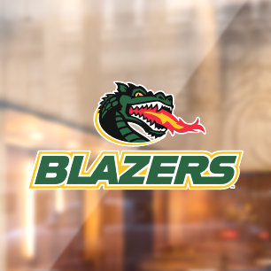 UAB Blazers Dragon and "BLAZERS" Logo Window Cling