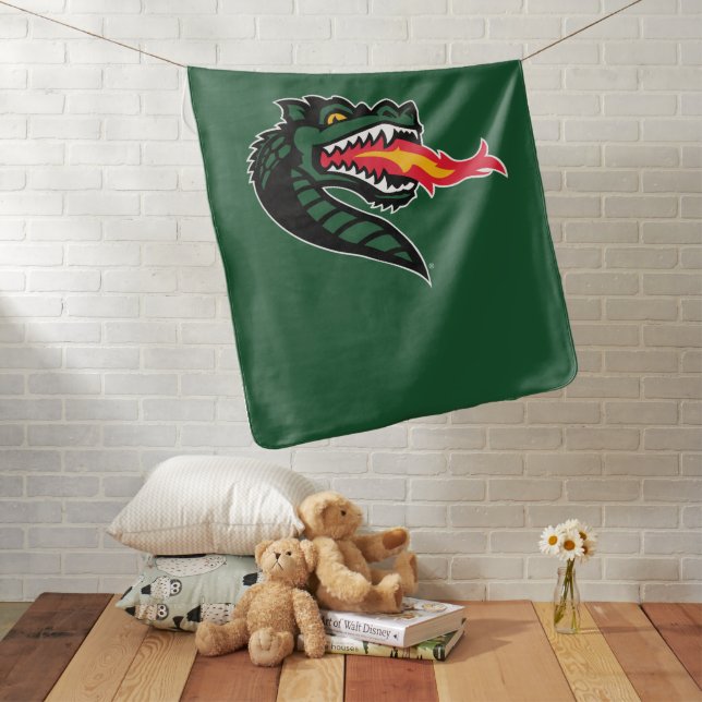 UAB Blazers Fire-Breathing Dragon Mascot Logo Baby Blanket (In Situ)
