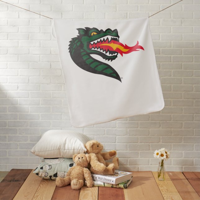 UAB Blazers Fire-Breathing Dragon Mascot Logo Baby Blanket (In Situ)