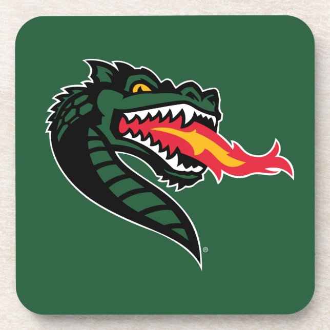 UAB Blazers Fire-Breathing Dragon Mascot Logo Beverage Coaster (Front)
