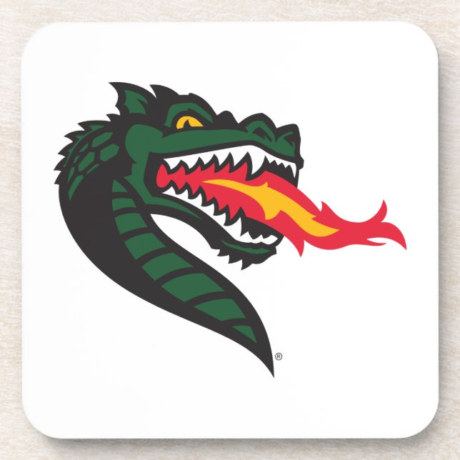 UAB Blazers Fire-Breathing Dragon Mascot Logo Beverage Coaster (Front)