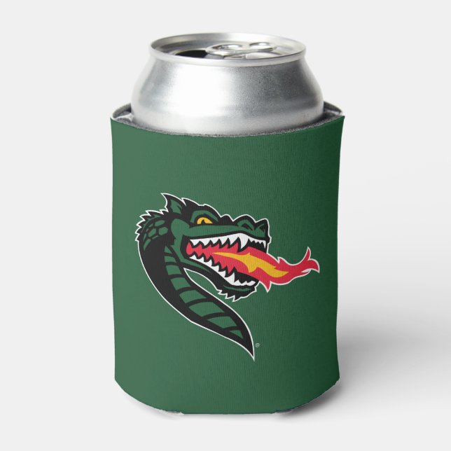 UAB Blazers Fire-Breathing Dragon Mascot Logo Can Cooler (Can Front)