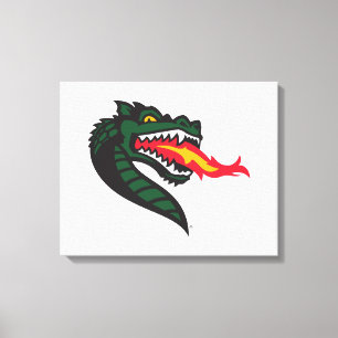 UAB Blazers Fire-Breathing Dragon Mascot Logo Canvas Print